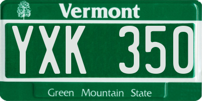 VT license plate YXK350