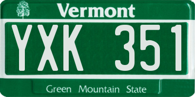 VT license plate YXK351