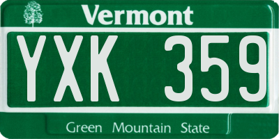 VT license plate YXK359
