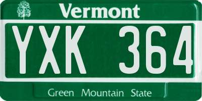 VT license plate YXK364
