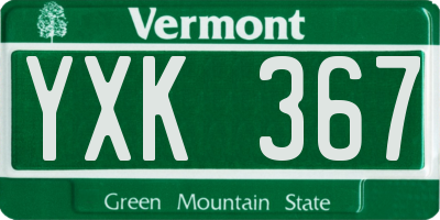 VT license plate YXK367