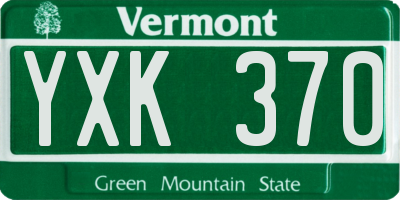 VT license plate YXK370