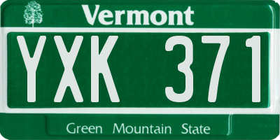 VT license plate YXK371