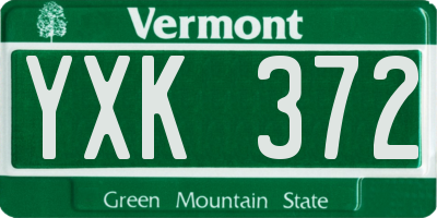 VT license plate YXK372