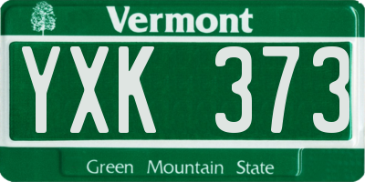 VT license plate YXK373