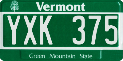 VT license plate YXK375