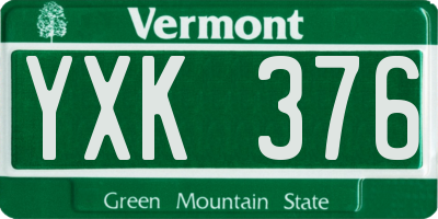 VT license plate YXK376