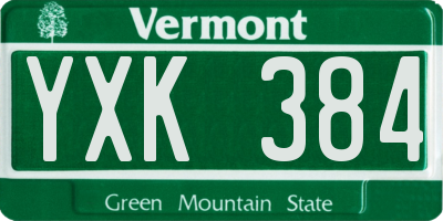 VT license plate YXK384