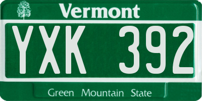 VT license plate YXK392