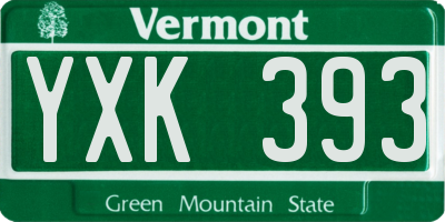 VT license plate YXK393