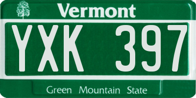 VT license plate YXK397