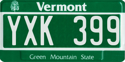 VT license plate YXK399