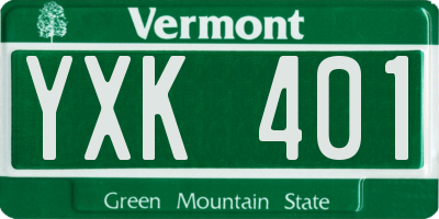 VT license plate YXK401