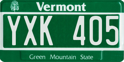 VT license plate YXK405