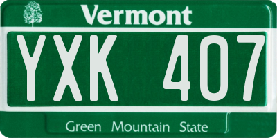 VT license plate YXK407