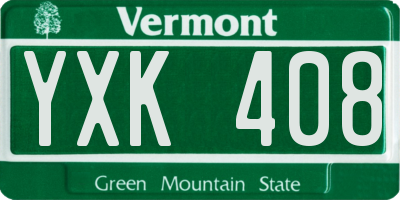 VT license plate YXK408