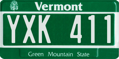 VT license plate YXK411