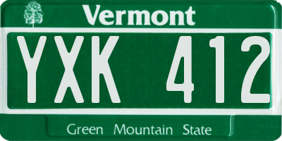 VT license plate YXK412