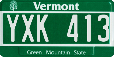 VT license plate YXK413