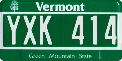 VT license plate YXK414