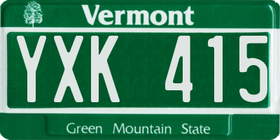VT license plate YXK415