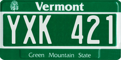 VT license plate YXK421