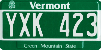 VT license plate YXK423
