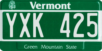 VT license plate YXK425
