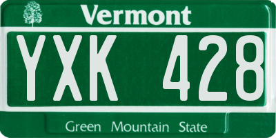 VT license plate YXK428