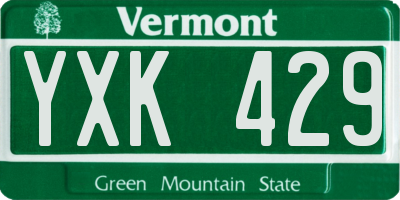 VT license plate YXK429