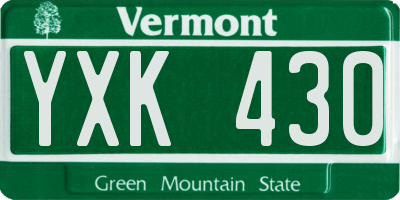 VT license plate YXK430