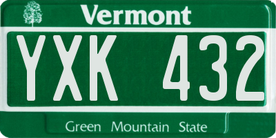 VT license plate YXK432