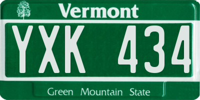 VT license plate YXK434