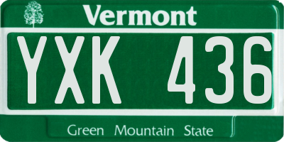 VT license plate YXK436