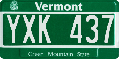 VT license plate YXK437