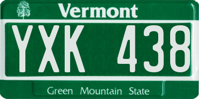 VT license plate YXK438