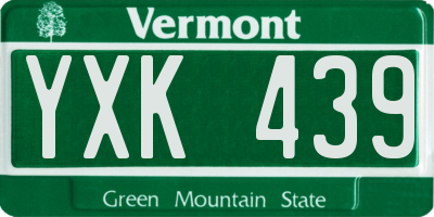 VT license plate YXK439