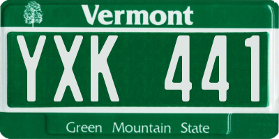 VT license plate YXK441