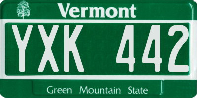 VT license plate YXK442