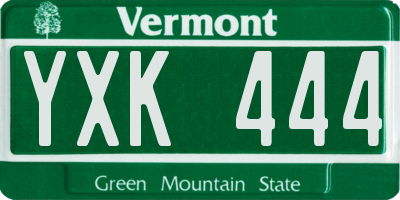 VT license plate YXK444