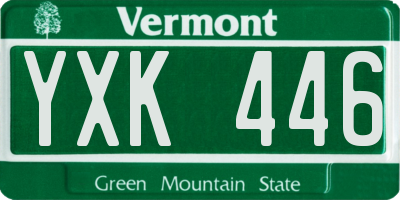 VT license plate YXK446