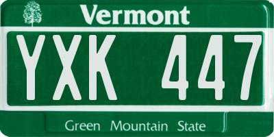 VT license plate YXK447