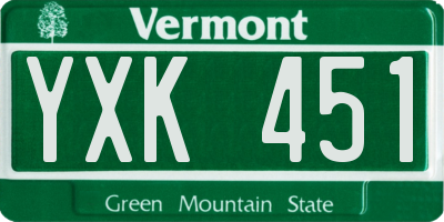 VT license plate YXK451