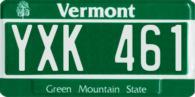 VT license plate YXK461