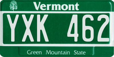 VT license plate YXK462