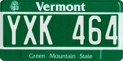 VT license plate YXK464