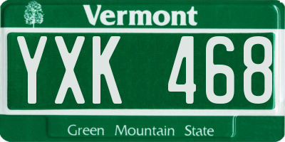 VT license plate YXK468
