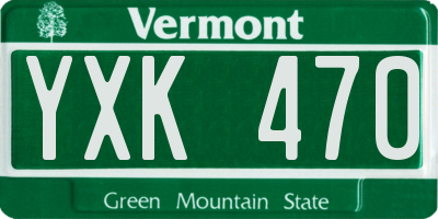 VT license plate YXK470