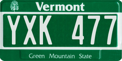 VT license plate YXK477