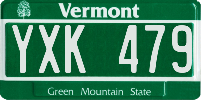 VT license plate YXK479